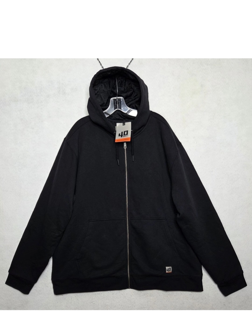 Duluth Trading NWT 40 Grit Lined Zip Hoodie Mens 2XL Black Workwear Outdoor